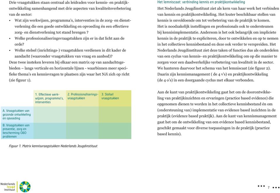 Welke professionaliseringsvraagstukken zijn er in dat licht aan de orde? Welke stelsel (inrichtings-) vraagstukken verdienen in dit kader de aandacht (waaronder vraagstukken van vraag en aanbod)?