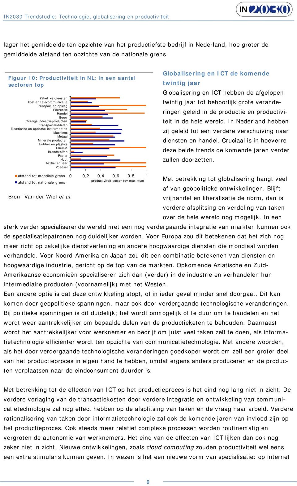 Electrische en optische instrumenten Machines Metaal Minerale producten Rubber en plastics Chemie Brandstoffen Papier Hout textiel en leer Voedsel Globalisering en ICT de komende twintig jaar