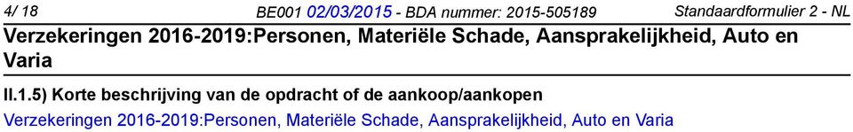 Standaardformulier 2 - NL II.1.