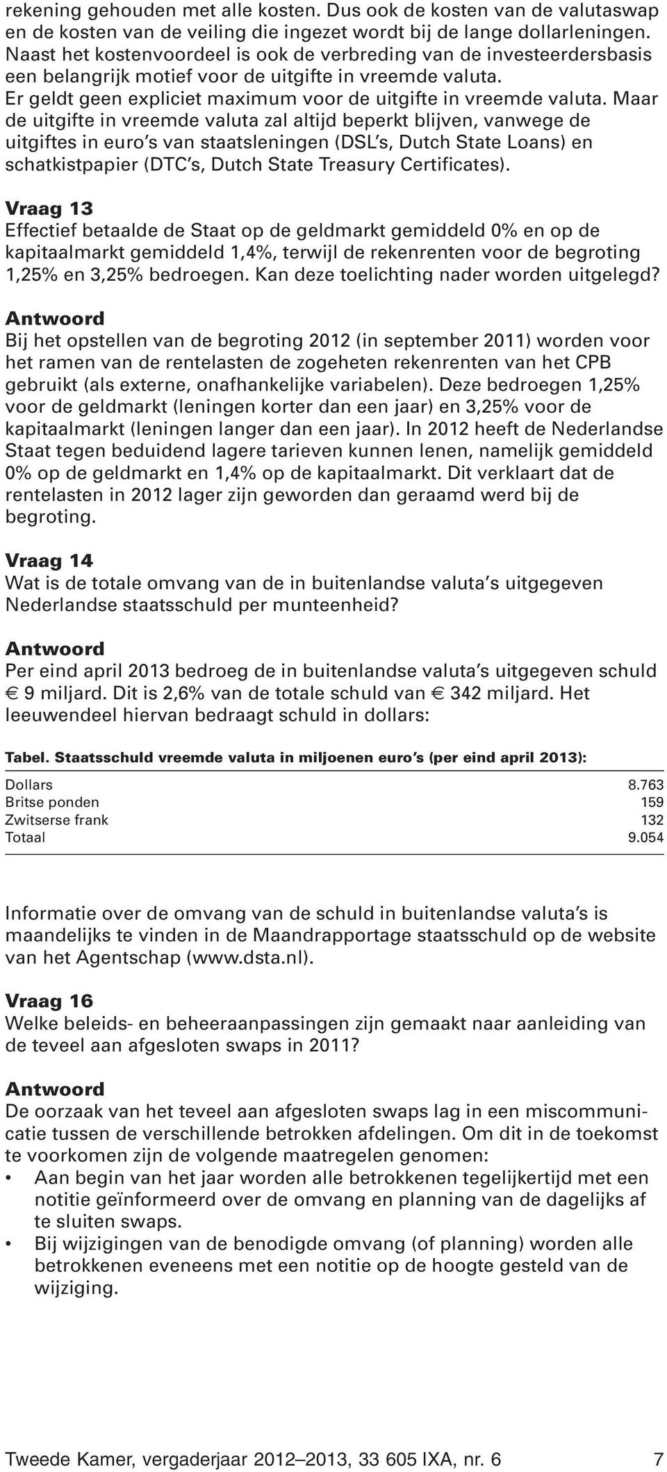 Maar de uitgifte in vreemde valuta zal altijd beperkt blijven, vanwege de uitgiftes in euro s van staatsleningen (DSL s, Dutch State Loans) en schatkistpapier (DTC s, Dutch State Treasury