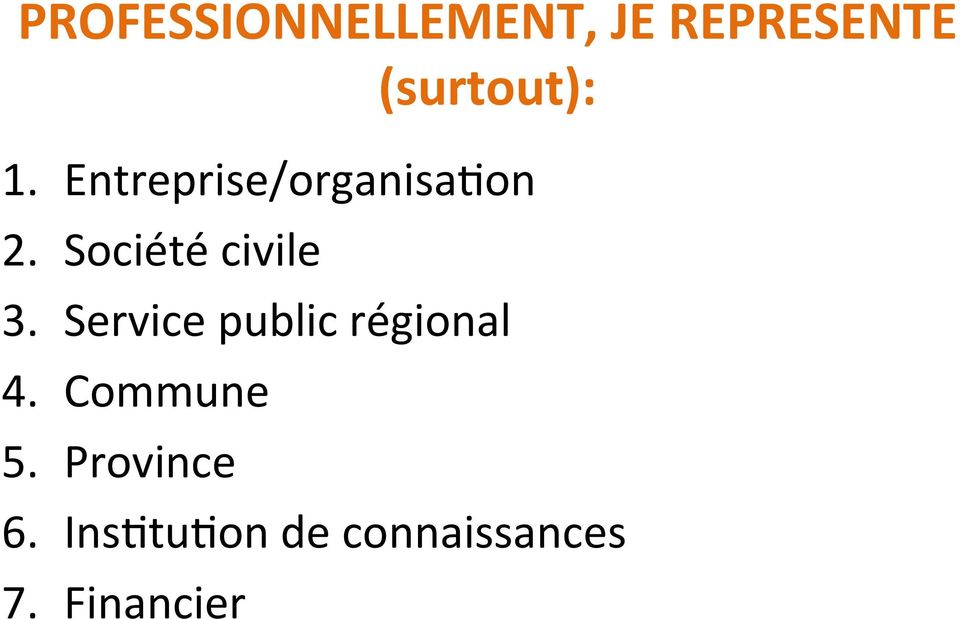 Service public régional 4. Commune 5.