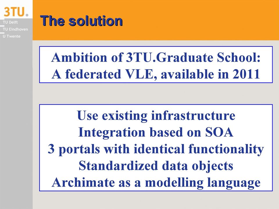 existing infrastructure Integration based on SOA 3