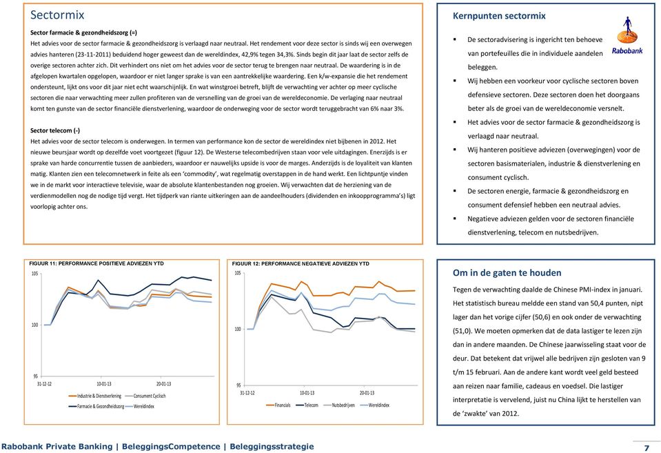 Sinds begin dit jaar laat de sector zelfs de overige sectoren achter zich. Dit verhindert ons niet om het advies voor de sector terug te brengen naar neutraal.