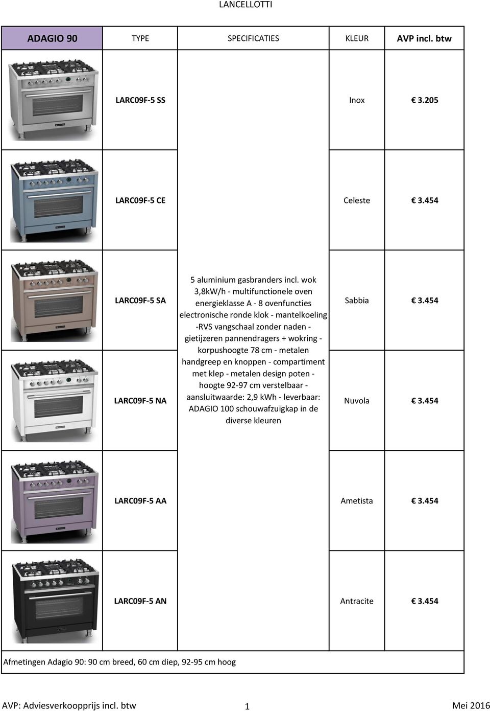 454 electronische ronde klok - mantelkoeling -RVS vangschaal zonder naden - gietijzeren pannendragers + wokring - korpushoogte 78 cm - metalen handgreep en knoppen - compartiment met klep -