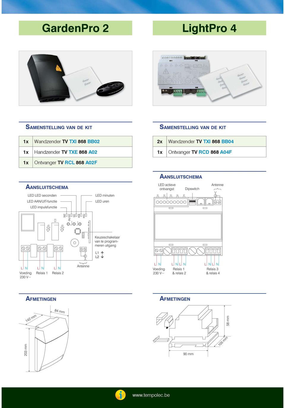 seconden LED minuten LED AAN/UIT-functie LED uren LED impulsfunctie Keuzeschakelaar van te programmeren uitgang L N L N L N Voeding Relais 1