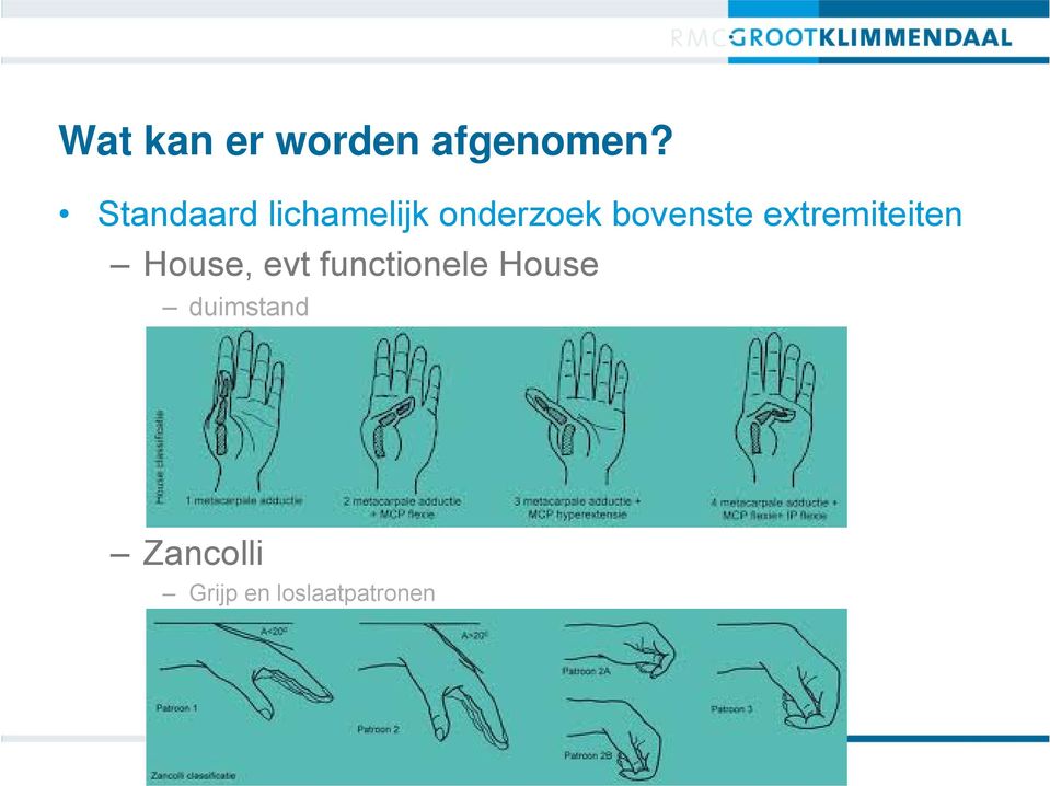 extremiteiten House, evt functionele House