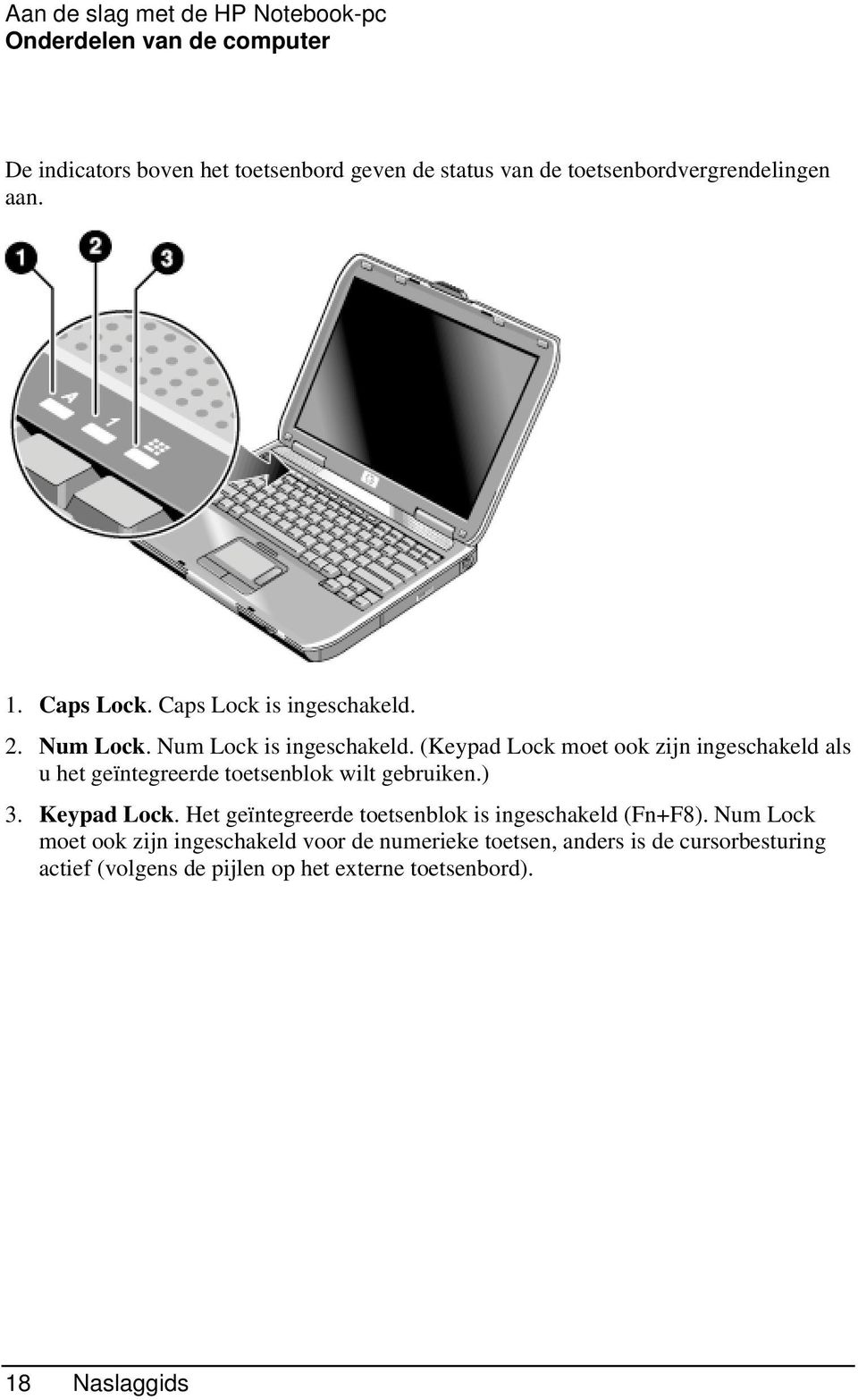 (Keypad Lock moet ook zijn ingeschakeld als u het geïntegreerde toetsenblok wilt gebruiken.) 3. Keypad Lock.
