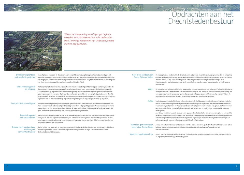 kennisinfrastructuur In de afgelopen periode is de discussie rondom verplichte en niet-verplichte projecten niet expliciet gevoerd.