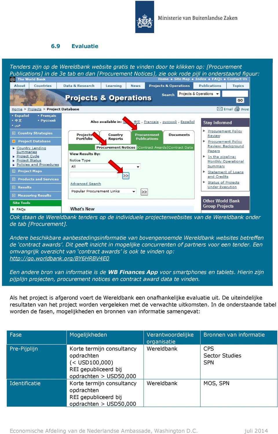 Dit geeft inzicht in mogelijke concurrenten of partners voor een tender. Een omvangrijk overzicht van contract awards is ook te vinden op: http://go.worldbank.