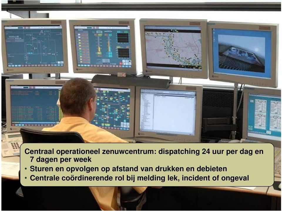 op afstand van drukken en debieten Centrale