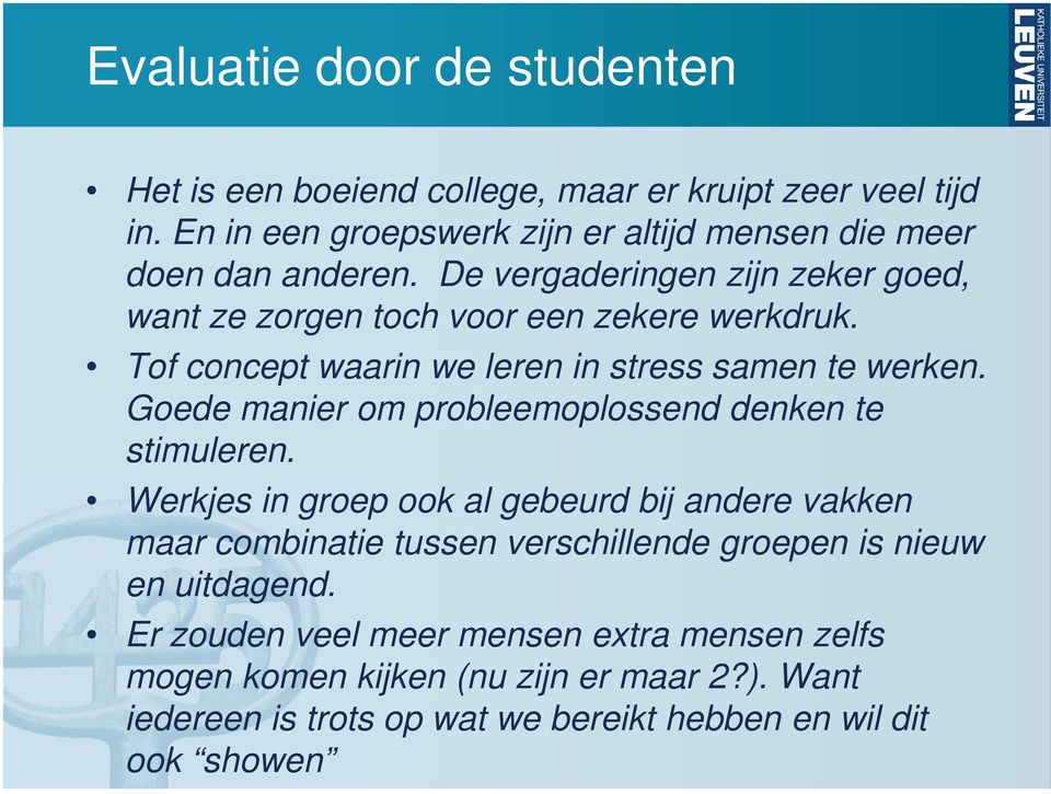 Tof concept waarin we leren in stress samen te werken. Goede manier om probleemoplossend denken te stimuleren.