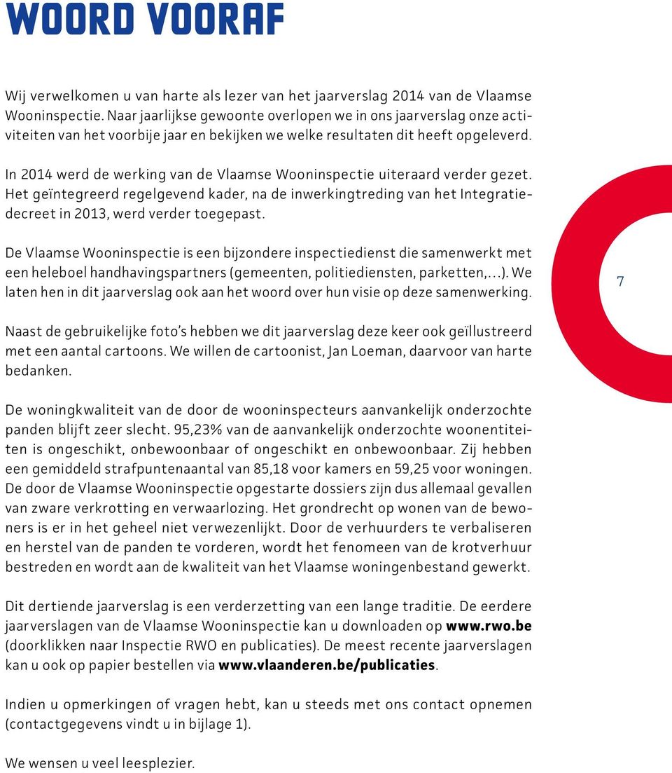 In 2014 werd de werking van de Vlaamse Wooninspectie uiteraard verder gezet. Het geïntegreerd regelgevend kader, na de inwerkingtreding van het Integratiedecreet in 2013, werd verder toegepast.