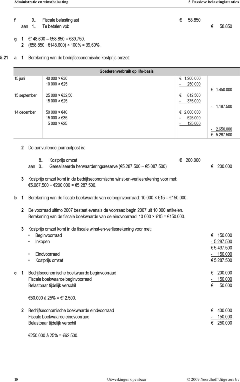 500 2 De aanvullende journaalpost is: 8.. Kostprijs omzet 200.000 aan 0.. Gerealiseerde herwaarderingsreserve ( 5.287.500 5.087.500) 200.