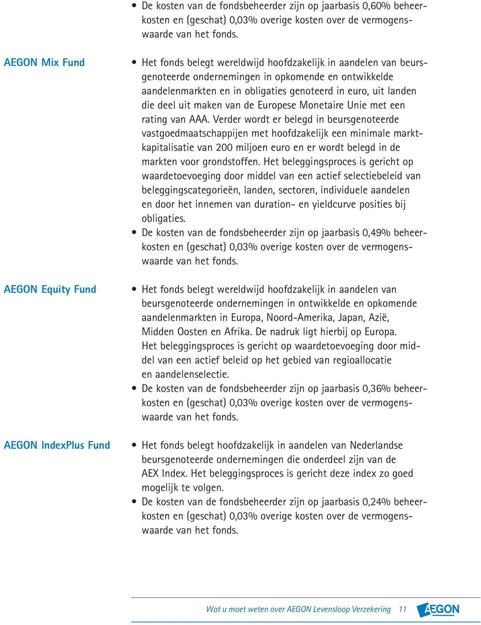 obligaties genoteerd in euro, uit landen die deel uit maken van de Europese Monetaire Unie met een rating van AAA.