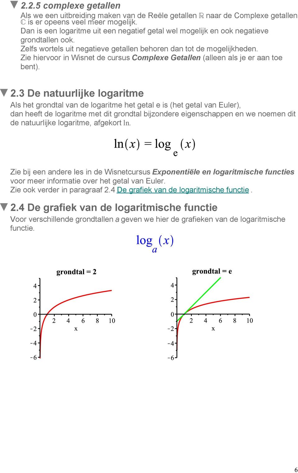 Zie hiervoor in Wisnet de cursus Complexe Getallen (alleen als je er aan toe bent). 2.