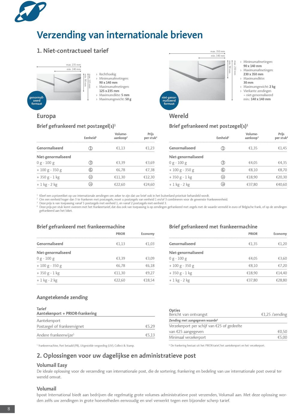 20 mm 90 x 40 mm 20 x 50 mm > Maximumdikte: 0 mm > Maximumgewicht: 2 kg > Vierkante zendingen = niet-genormaliseerd min.