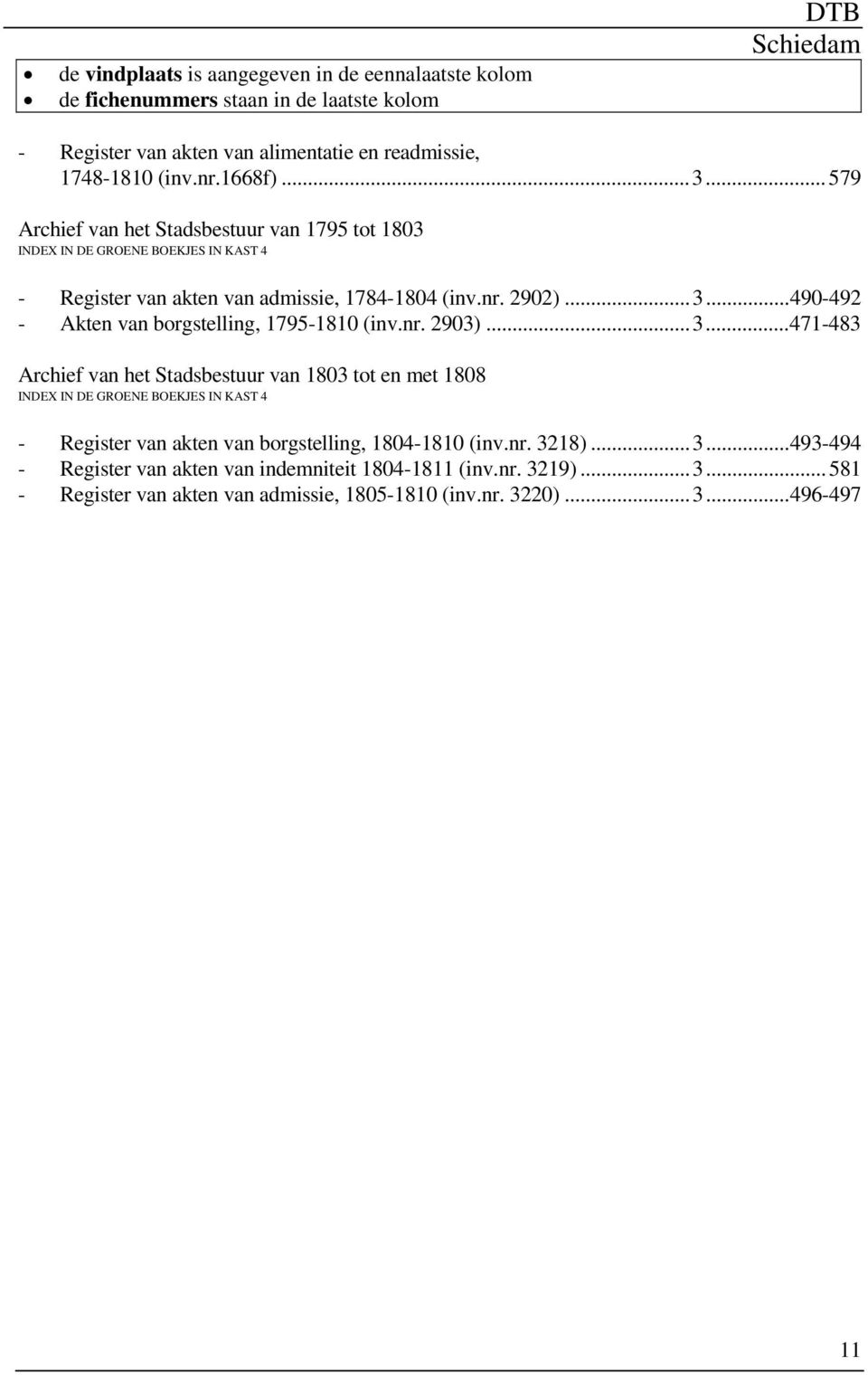 nr. 2903)...3...471-483 Archief van het Stadsbestuur van 1803 tot en met 1808 - Register van akten van borgstelling, 1804-1810 (inv.nr. 3218).