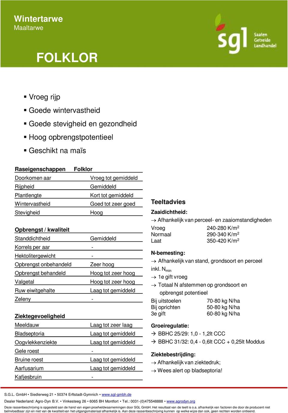 Vroeg 240-280 K/m 2 Normaal 290-340 K/m 2 Laat 350-420 K/m 2 1e gift vroeg Totaal N afstemmen op grondsoort en opbrengst potentieel 70-80 kg