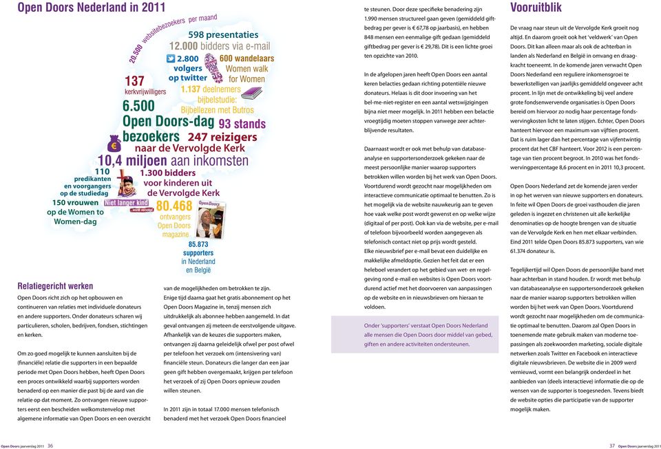 Om zo goed mogelijk te kunnen aansluiten bij de ( financiële) relatie die supporters in een bepaalde periode met Open Doors hebben, heeft Open Doors een proces ontwikkeld waarbij supporters worden