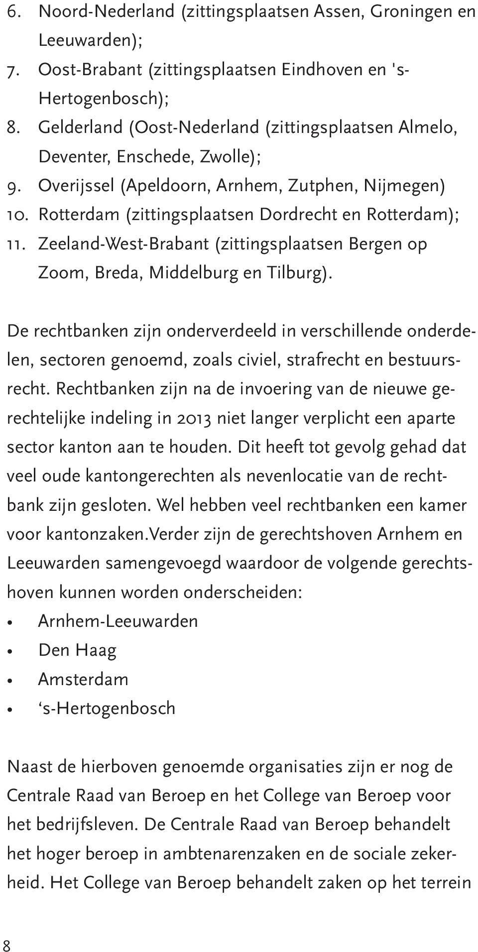 Zeeland-West-Brabant (zittingsplaatsen Bergen op Zoom, Breda, Middelburg en Tilburg).