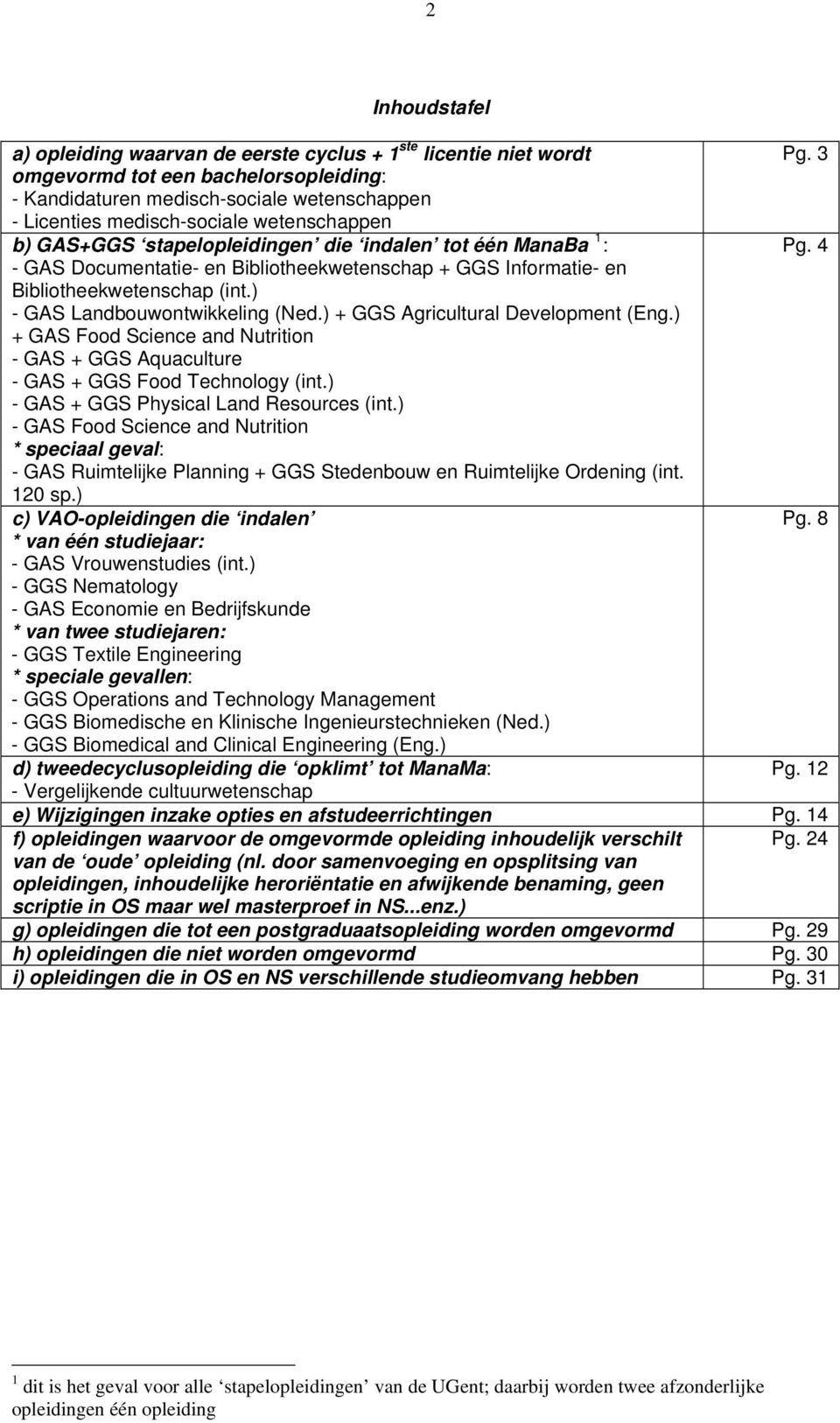 4 - GAS Documentatie- en Bibliotheekwetenschap + GGS Informatie- en Bibliotheekwetenschap (int.) - GAS Landbouwontwikkeling (Ned.) + GGS Agricultural Development (Eng.