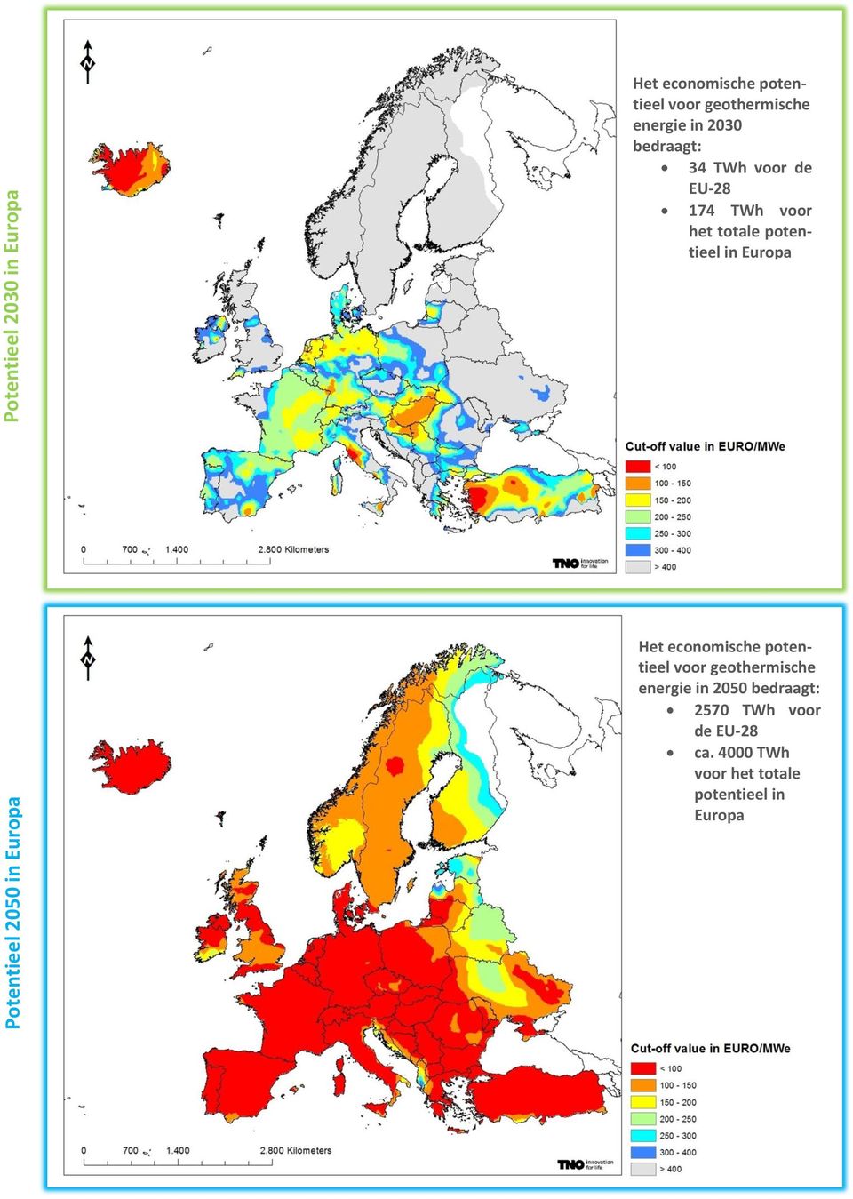 Potentieel 2050 in Europa Het economische potentieel voor geothermische energie in