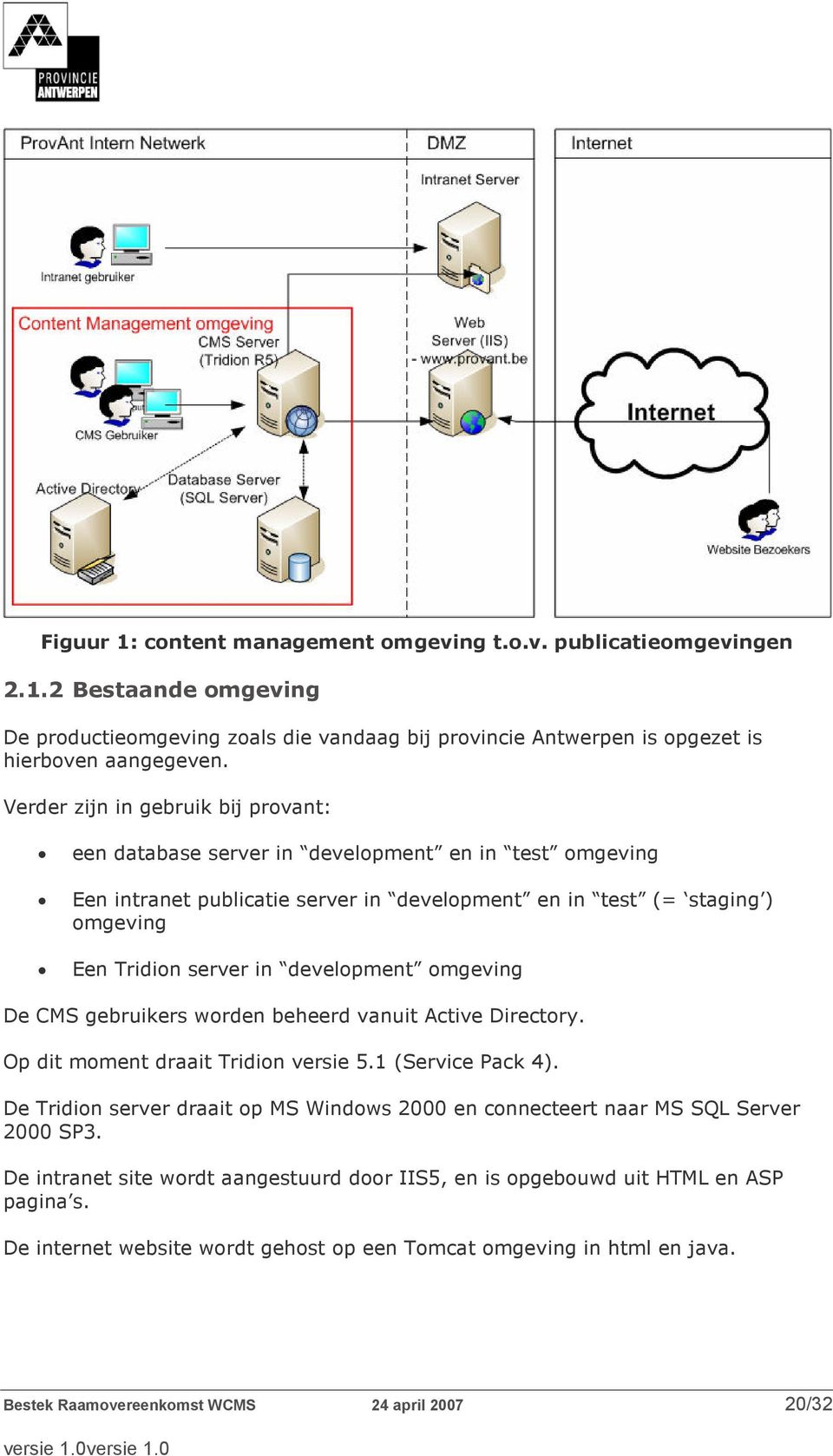 develpment mgeving De CMS gebruikers wrden beheerd vanuit Active Directry. Op dit mment draait Tridin versie 5.1 (Service Pack 4).