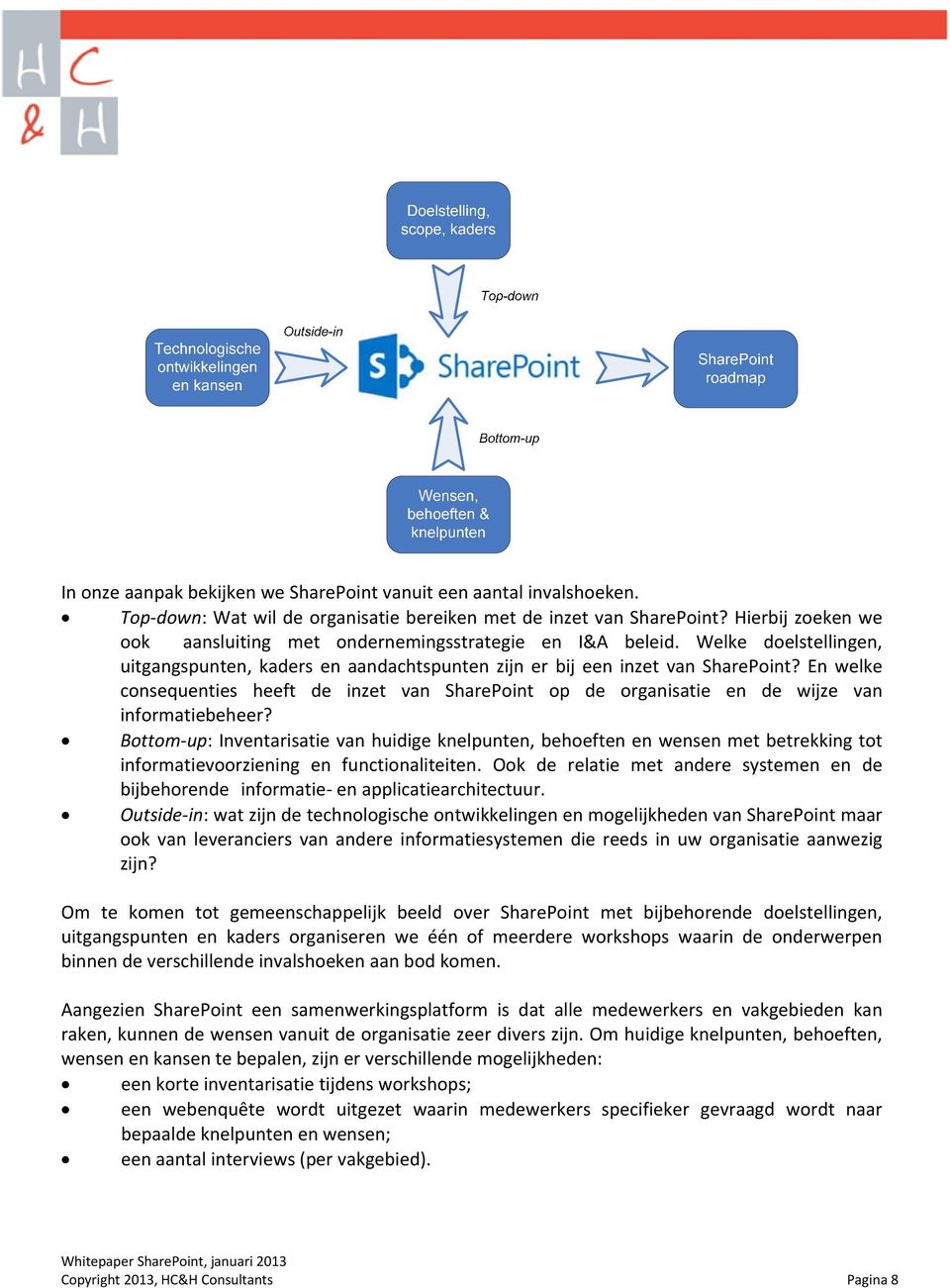En welke consequenties heeft de inzet van SharePoint op de organisatie en de wijze van informatiebeheer?