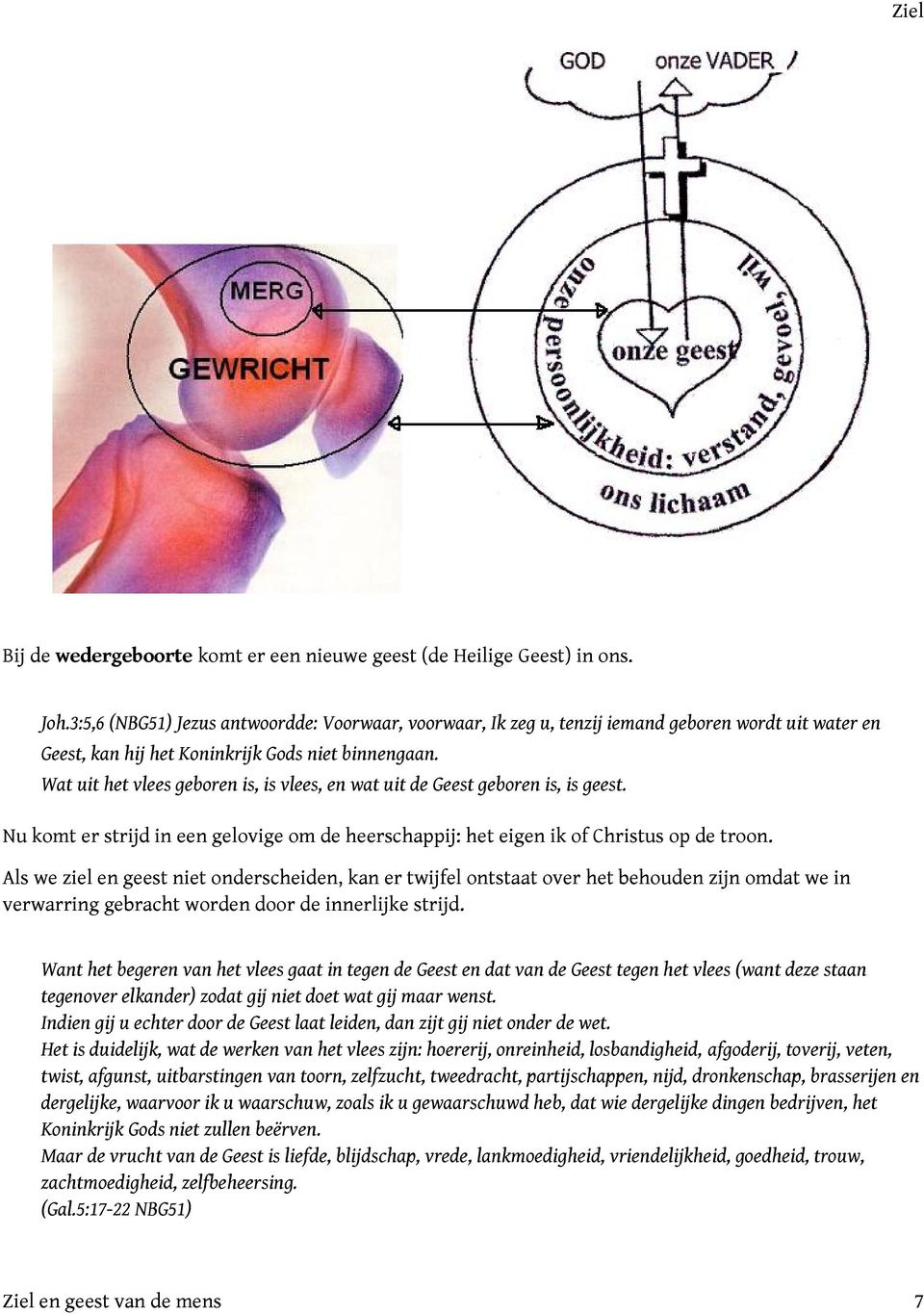 Wat uit het vlees geboren is, is vlees, en wat uit de Geest geboren is, is geest. Nu komt er strijd in een gelovige om de heerschappij: het eigen ik of Christus op de troon.