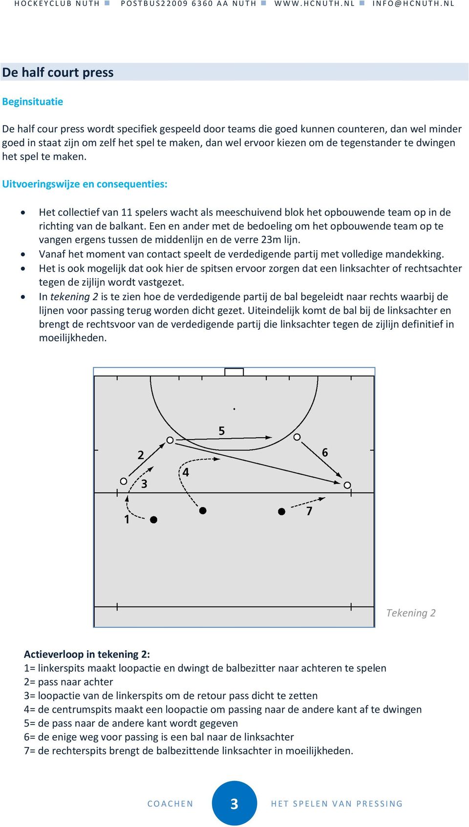 Een en ander met de bedoeling om het opbouwende team op te vangen ergens tussen de middenlijn en de verre 23m lijn. Vanaf het moment van contact speelt de verdedigende partij met volledige mandekking.