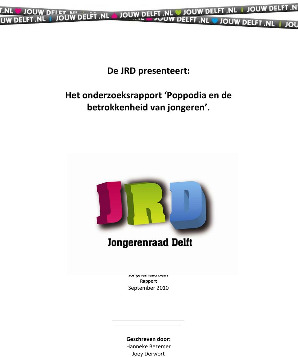 Jongerenraad Delft Rapport September 2010
