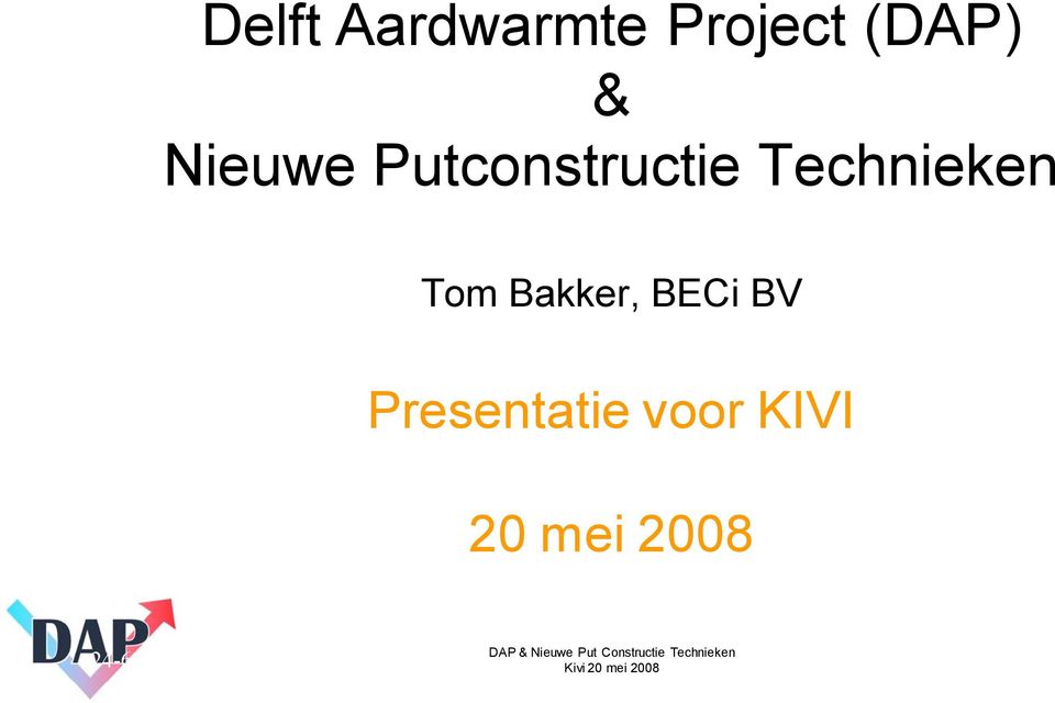 Tom Bakker, BECi BV Presentatie
