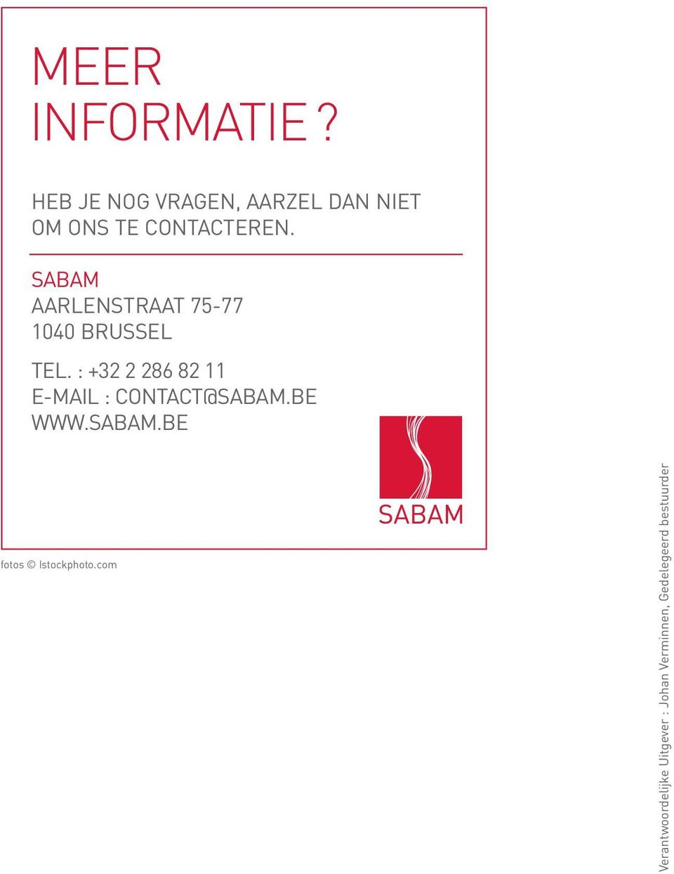 SABAM AARLENSTRAAT 75-77 1040 BRUSSEL TEL.