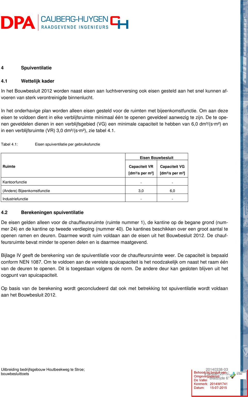 Om aan deze eisen te voldoen dient in elke verblijfsruimte minimaal één te openen geveldeel aanwezig te zijn.