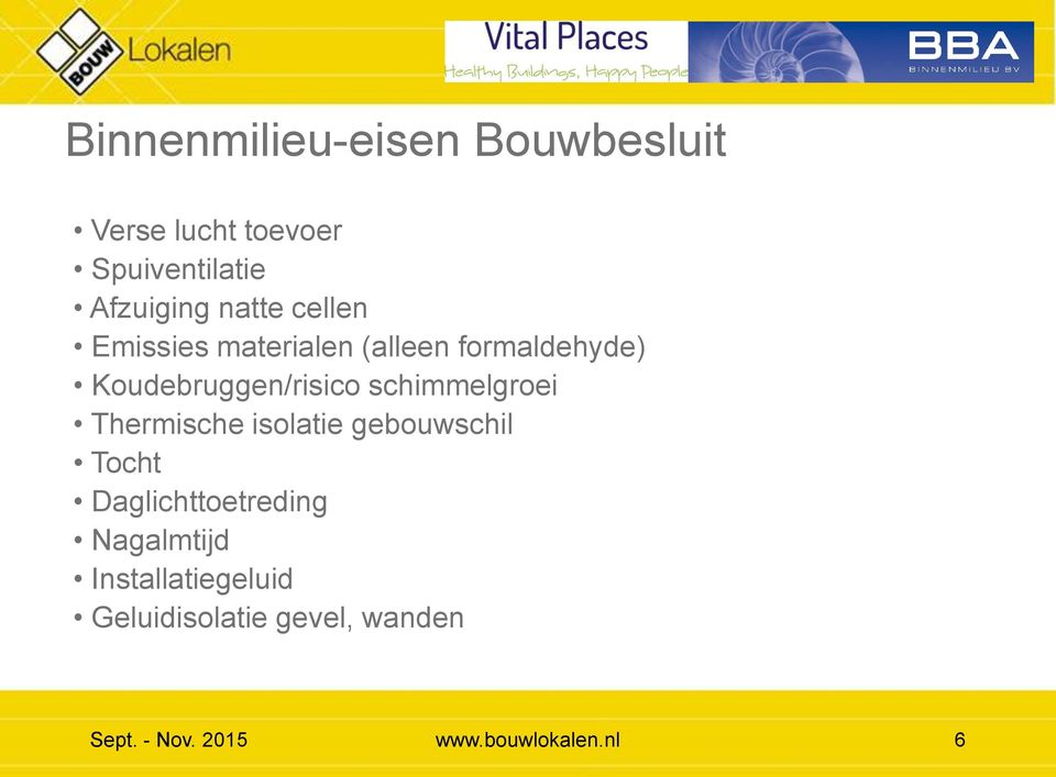 schimmelgroei Thermische isolatie gebouwschil Tocht Daglichttoetreding