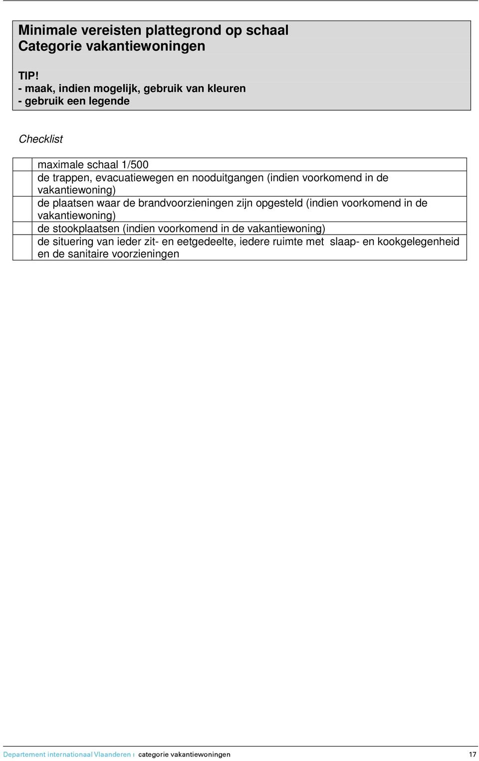 (indien voorkomend in de vakantiewoning) de plaatsen waar de brandvoorzieningen zijn opgesteld (indien voorkomend in de vakantiewoning) de