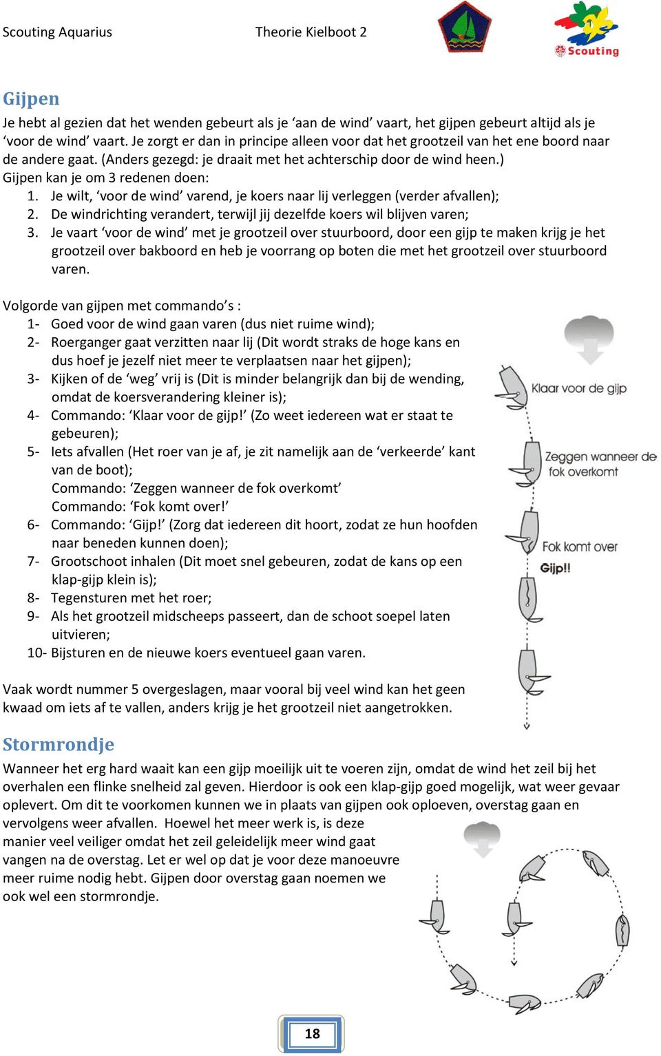 Je wilt, voor de wind varend, je koers naar lij verleggen (verder afvallen); 2. De windrichting verandert, terwijl jij dezelfde koers wil blijven varen; 3.