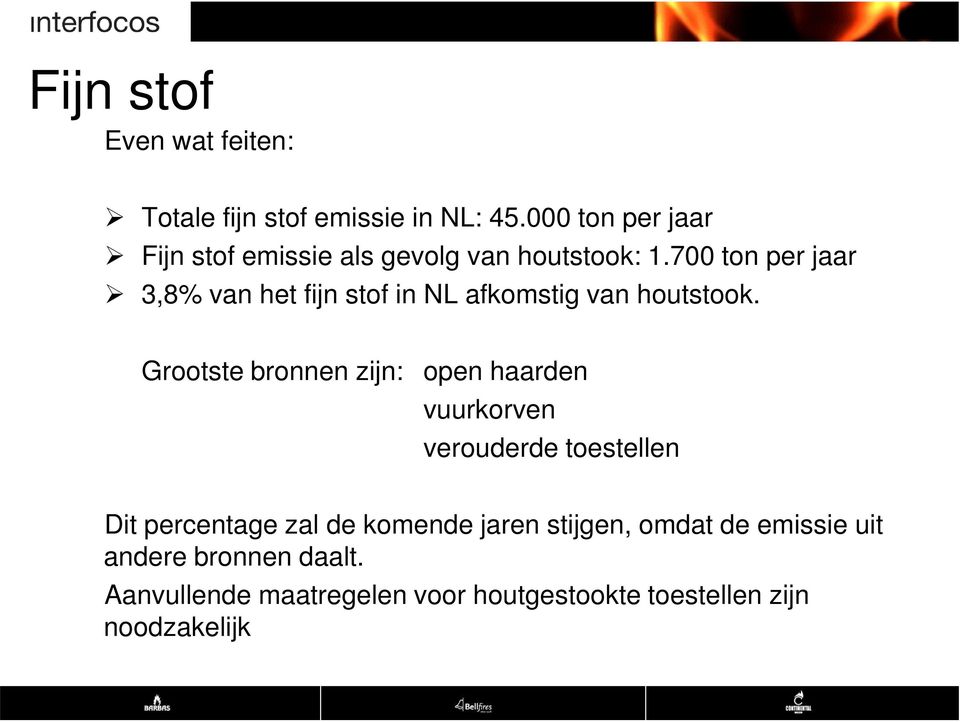 700 ton per jaar 3,8% van het fijn stof in NL afkomstig van houtstook.