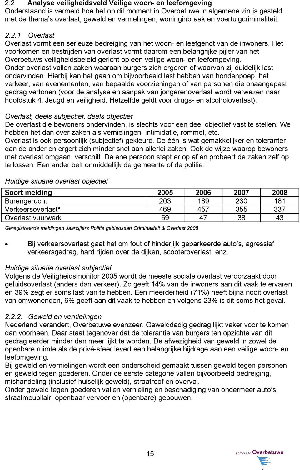 Het voorkomen en bestrijden van overlast vormt daarom een belangrijke pijler van het Overbetuws veiligheidsbeleid gericht op een veilige woon- en leefomgeving.