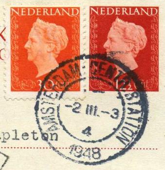 Het stempel, met Arabische maandcijfers, werd toegezonden op 23 november 1908. Gebruiksperiode van 24 november 1908 tot en met mei 1915. AMSTERDAM CENTR.