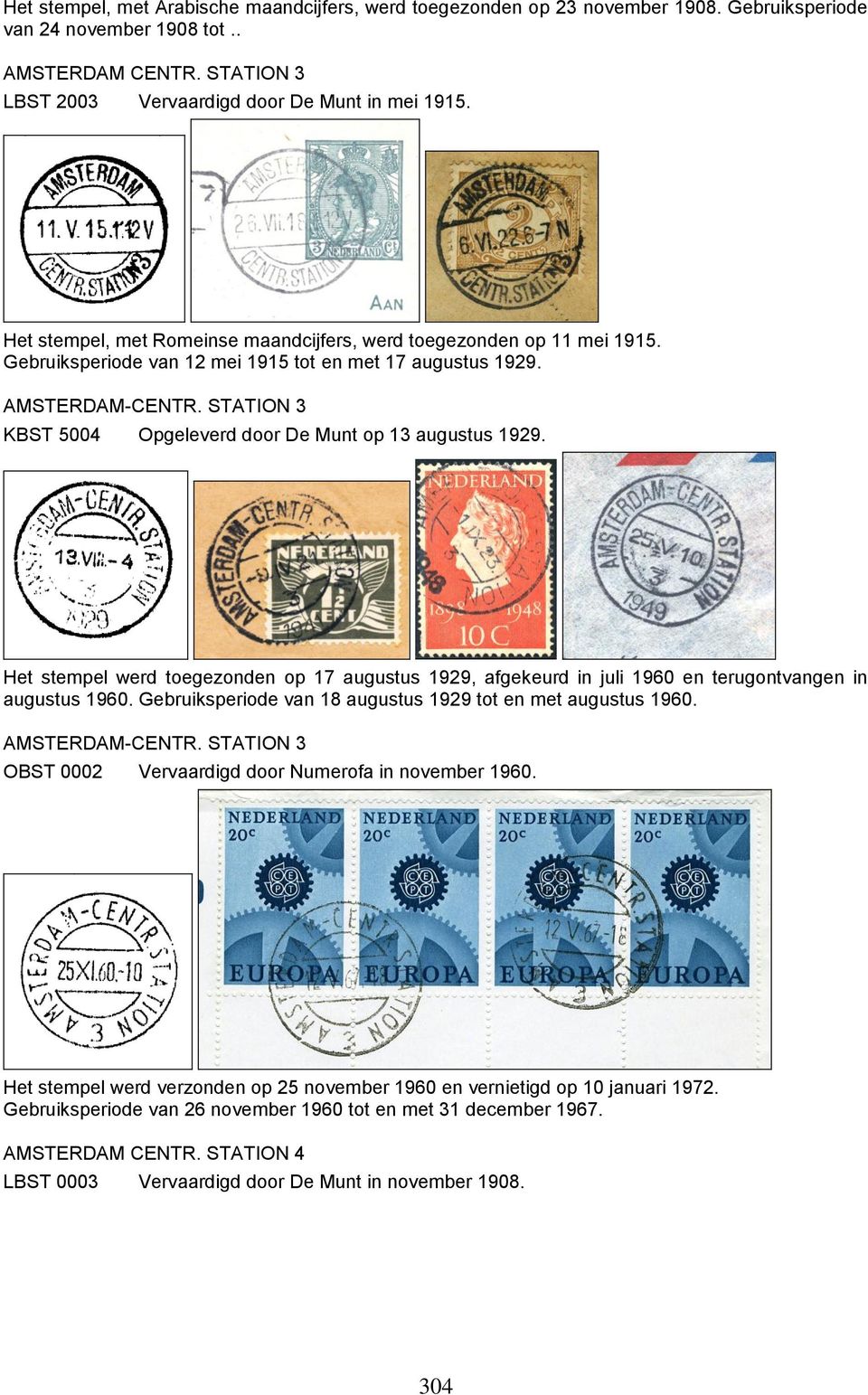 STATION 3 KBST 5004 Opgeleverd door De Munt op 13 augustus 1929. Het stempel werd toegezonden op 17 augustus 1929, afgekeurd in juli 1960 en terugontvangen in augustus 1960.