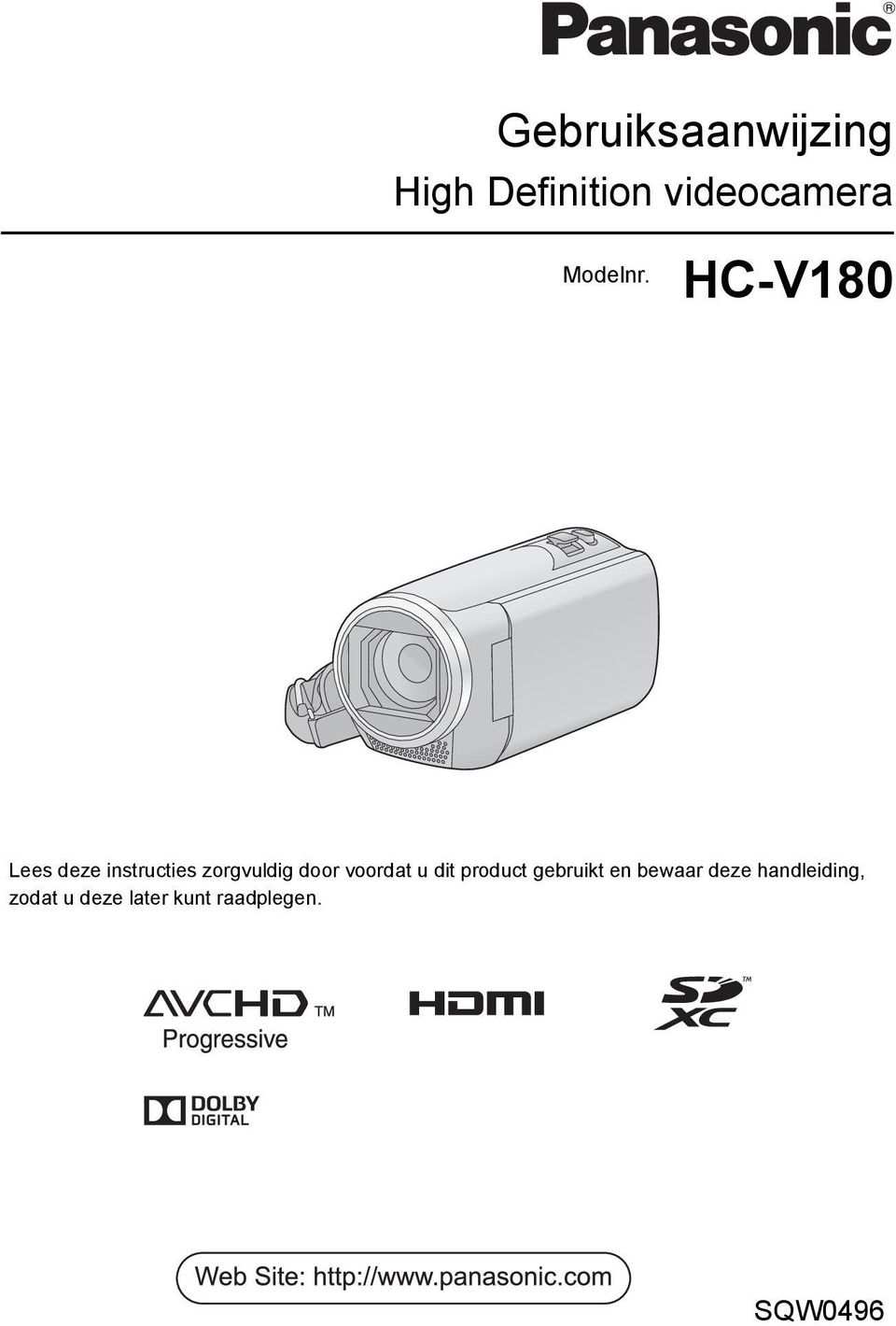 HC-V180 Lees deze instructies zorgvuldig door