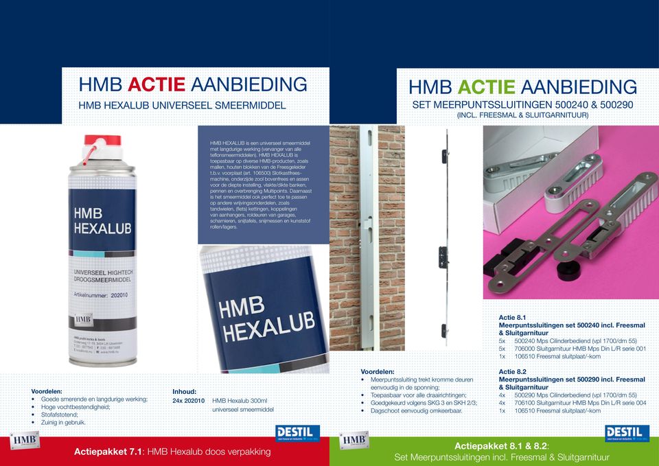HMB HEXALUB is toepasbaar op diverse HMB-producten, zoals mallen, houten blokken van de Freesgeleider t.b.v. voorplaat (art.