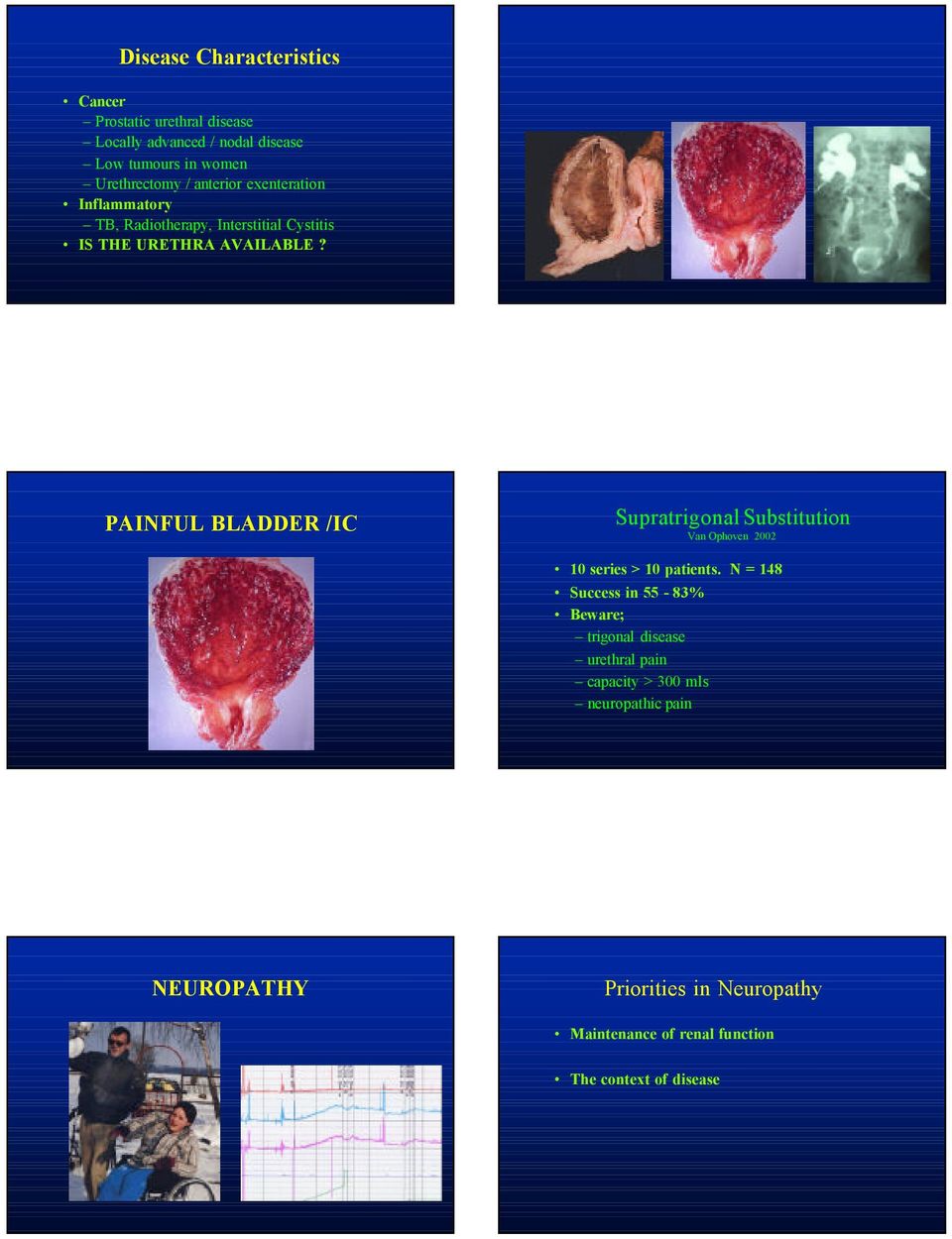 PAINFUL BLADDER /IC Supratrigonal Substitution Van Ophoven 2002 10 series > 10 patients.