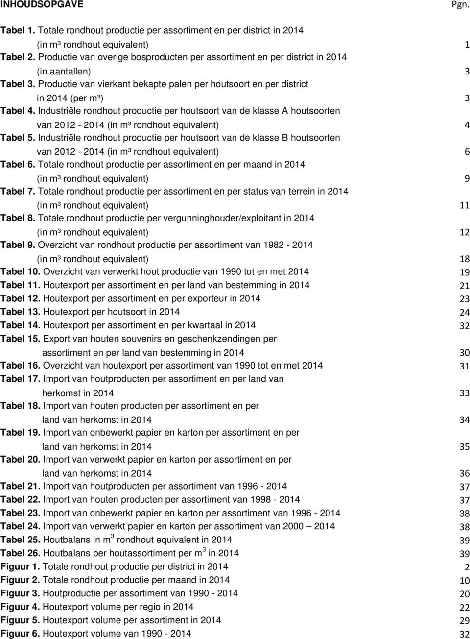 Industriële rondhout productie per houtsoort van de klasse A houtsoorten van 2012-2014 (in m³ rondhout equivalent) 4 Tabel 5.