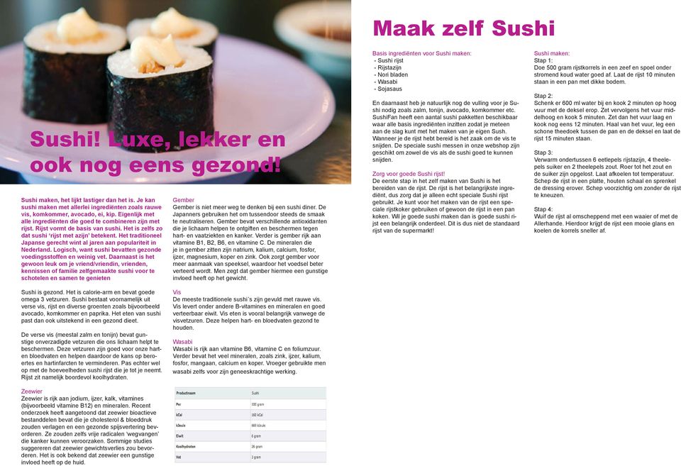Het traditioneel Japanse gerecht wint al jaren aan populariteit in Nederland. Logisch, want sushi bevatten gezonde voedingsstoffen en weinig vet.