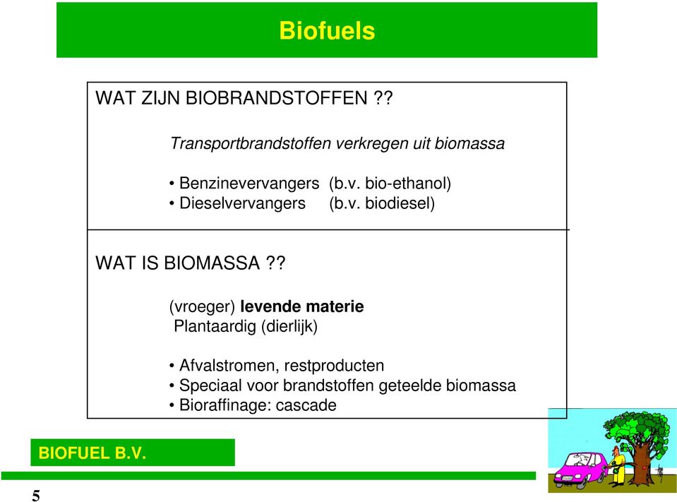 v. biodiesel) WAT IS BIOMASSA?