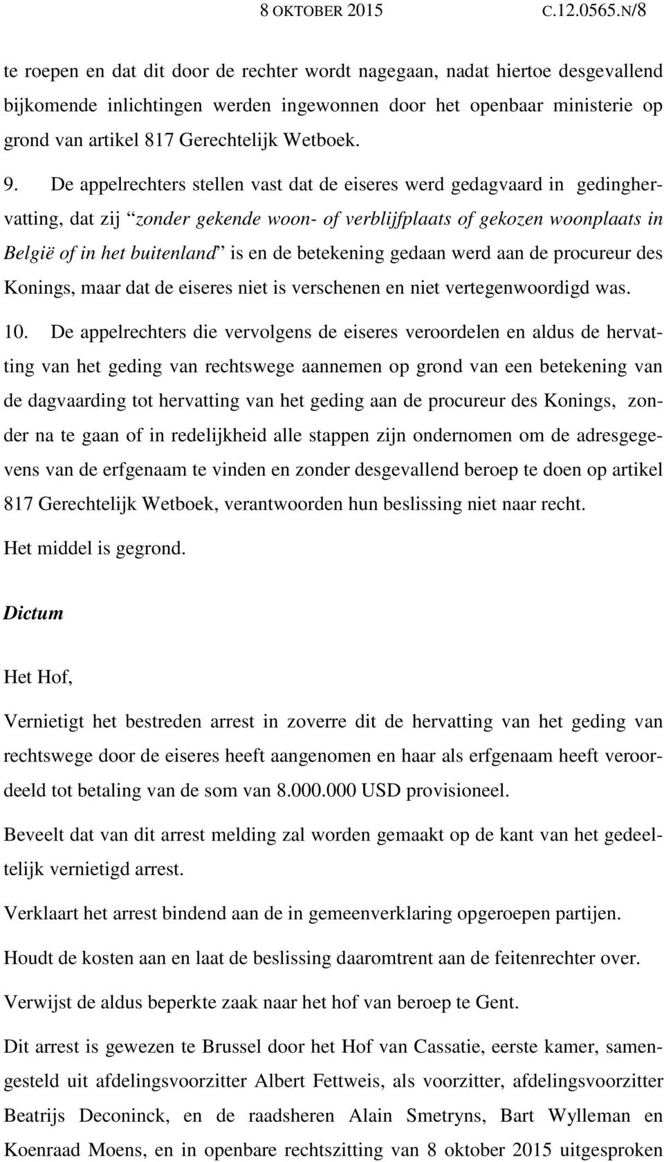 Wetboek. 9.