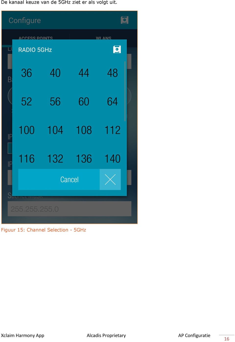 Figuur 15: Channel Selection - 5GHz