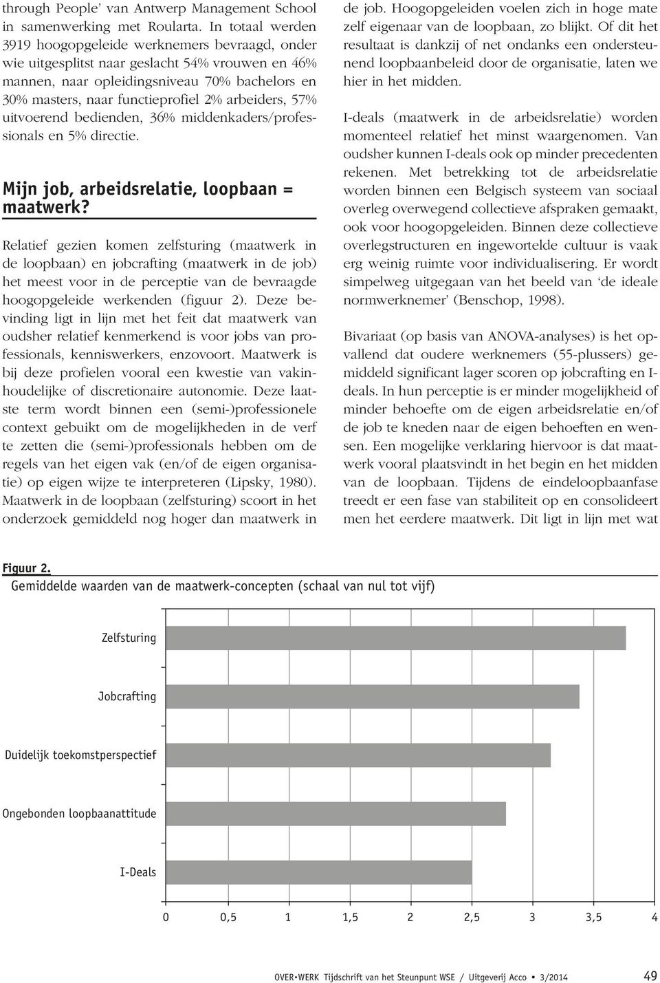 arbeiders, 57% uitvoerend bedienden, 36% middenkaders/professionals en 5% directie. Mijn job, arbeidsrelatie, loopbaan = maatwerk?